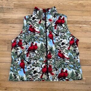 Vintage 90s Nature Birds Fleece‎ Vest